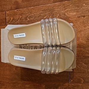 Steve Madden Clear and Tan Sandals